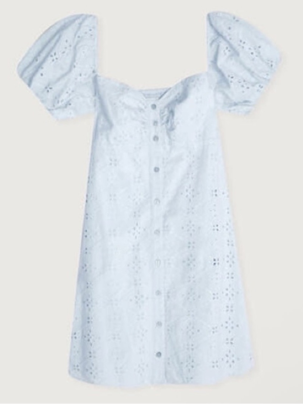 OAK + FORT Eyelet Mini Dress - Light Blue